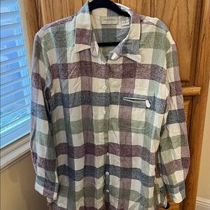 Women’s Lemon Grass Plaid Button-Up Teacher Shirt